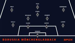 Und so könnte die erste Startelf der Borussia in der neuen Saison aussehen. Weil Thuram, Zakaria, Bensebaini und Hofmann zuletzt angeschlagen waren, ist das eine äußerst interessante, aber wohl nicht die Top-Elf der Fohlen.