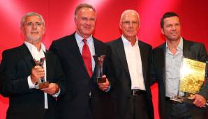 Die größten Bayern aller Zeiten? Gerd Müller, Karl-Heinz Rummenigge, Franz Beckenbauer und Lothar Matthäus.