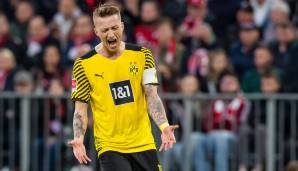 MARCO REUS: 40 benotete Spiele, Durchschnittsnote: 3,4 | Auch der Dortmunder Kapitän glänzte mit 13 eigenen Treffern und 19 Torvorlagen. Hatte, ähnlich wie Brandt, aber auch einige schwache Vorstellungen. Vor allem in wichtigen Partien oft unsichtbar.