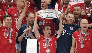 Philipp Lahm und seine Mannschaftskollegen durften den vierten Titel in Folge feiern