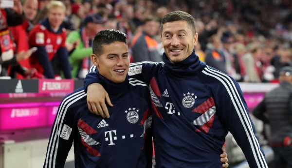 Nicht immer ganz zufrieden beim FC Bayern: James Rodriguez und Robert Lewandowski