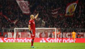 Platz 17: Arjen Robben (16 Mal im Kader, 15 Einsätze) - 962 Minuten (2 Mal eingewechselt, 8 Mal ausgewechselt)