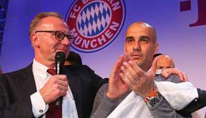 Arbeiten sie bald wieder zusammen? Karl-Heinz Rummenigge und Pep Guardiola könnten offenbar im Sommer wieder gemeinsam die Geschicke des FC Bayern leiten.