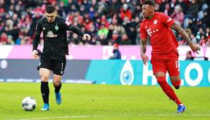 Verhängnisvolles Laufduell: Milot Rashica schüttelt Jerome Boateng ab und trifft zum 1:0 für Werder gegen den FC Bayern.