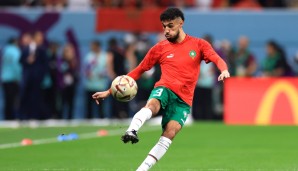 Noussair Mazraoui war bei der Weltmeisterschaft 2022 für Marokko im Einsatz.