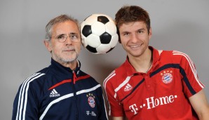 Gerd Müller (l.) und Thomas Müller absolvierten beide 427 Bundesliga-Spiele für den FC Bayern.