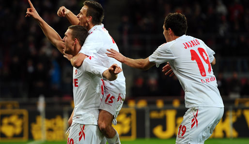 Kölns Lukas Podolski avancierte mit einem Doppelpack zum Matchwinner gegen den SC Freiburg