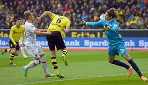 Das 1:0: Sven Bender köpft ein und erzielt sein 4. Tor in der Bundesliga