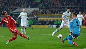 Mario Götze brachte den FC Bayern in Gladbach mit 1:0 in Führung