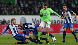 Wolfsburg und Hertha BSC lieferten sich eine umkämpfte Partie