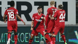 Bayer Leverkusen bejubelt Kevin Vollands 2:0