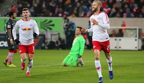 RB Leipzig führte schon nach 15 Minuten mit 3:0, Laimer erzielte schließlich den vierten Treffer.