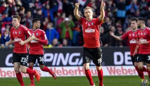 Nils Petersen erzielte das 1:0 und 3:0 für Freiburg beim Sieg über den FC Augsburg.