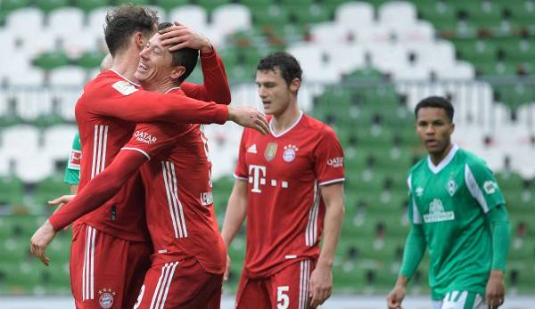 Der FC Bayern feierte am 25. Spieltag einen klaren Sieg bei Werder Bremen.
