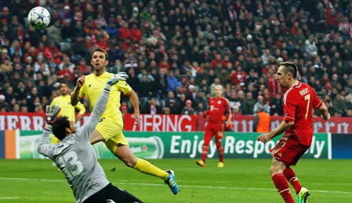 Franck Ribery (r.) brachte den FC Bayern gegen Villarreal in Führung