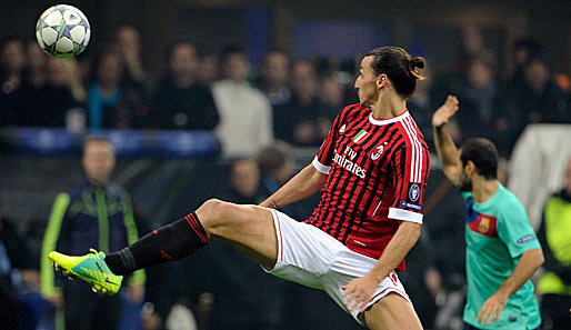 Zlatan Ibrahimovic traf für Milan gegen Barca, konnte die Niederlage aber nicht verhindern