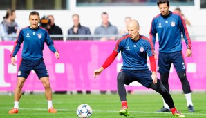 Arjen Robben im Bayern-Training am Montagvormittag