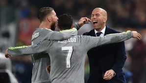 Königliche Freude: Ramos, Ronaldo und Zidane nach dem 1:0 für Real