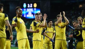 Borussia Dortmund feierte den Sieg in Lissabon ausgelassen