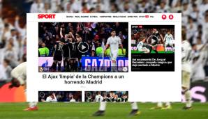 SPORT (Spanien): "Ajax befreit die Champions League von einem furchtbaren Real Madrid. Die Saison ist gelaufen."