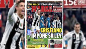 Marca (Spanien) - Printausgabe: "Cristiano setzt sein Recht durch! Juve braucht drei Tore und Cristiano erledigt den Job."