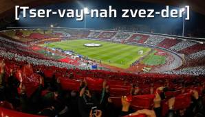 Das hier steht für Roter Stern Belgrad, Bayerns Gruppengegner. Auch nicht einfacher als Crvena Zvezda auszusprechen, wie die Serben international genannt werden.