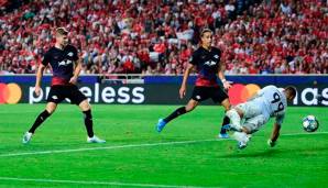 RB Leipzig gewann das Hinspiel gegen Benfica durch zwei Tore von Timo Werner (l.) mit 2:1.