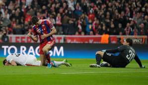 PLATZ 10: Robert Lewandowski - 36 Spiele (20. Tor für den FC Bayern München beim 7:0 gegen Shakhtar Donetsk am 11. März 2015).