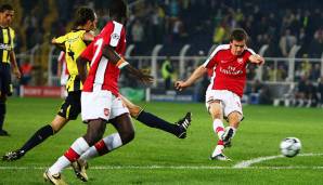 Platz 10: Aaron Ramsey für den FC Arsenal am 21.10.2008 gegen Fenerbahce (17 Jahre, 9 Monate, 25 Tage).