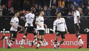 Der FC Valencia bejubelt ein Tor in der Primera Division