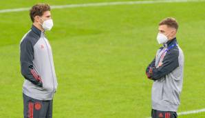 Leon Goretzka und Joshua Kimmich vor dem Spiel gegen Atletico.