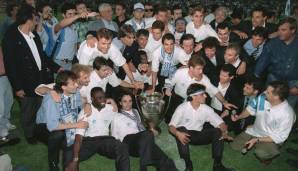 RUDI VÖLLER (Saison 1992/93 mit Olympique Marseille): An der Seite von Größen wie Barthez, Desailly und Deschamps gewann der langjährige Geschäftsführer Sport von Leverkusen damals mit 1:0 gegen Milan in München.