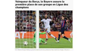 L'EQUPIE: "Bayern gewinnt gegen Barça und sichert sich den ersten Platz in der Champions-League-Gruppe."