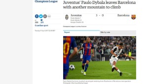 Ein Blick ins Netz: Der "Guardian" stellt fest, dass Barca mal wieder einen Berg zu erklimmen habe. Schuld daran? Dybala, na klar!