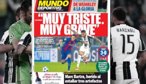 "El Mundo Deportivo" titelt sinngemäß: "Alles noch viel schlimmer!" und meint damit natürlich Barca und nicht Bartra. Naja...