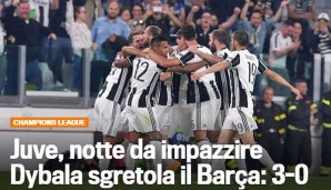 Die Onlineausgabe der "Gazzetta" spricht kurz nach dem Spiel von einer irren Nacht und einem Dybala, der Barca "zerfetzte"