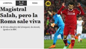 Ein meisterhafter Salah wird auch bei El Mundo Deportivo gefeiert. Außerdem stellte Liverpool einen Rekord von Madrids BBC-Sturm ein.