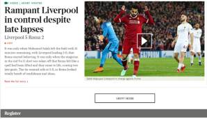 Die späten Gegentore schätzt die Times als nicht so dramatisch ein. Ein völlig losgelöstes Liverpool hat alles unter Kontrolle.