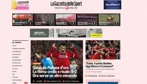 ITALIEN: Die Gazzetta sieht Salah schon auf dem Weg zum goldenen Ball. Auch hier wird das erneute Wunder beschworen.