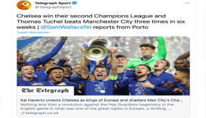 The Telegraph: "Kai Havertz krönt Chelsea zum König von Europa und zerstört ManCitys Champions-League-Träume."