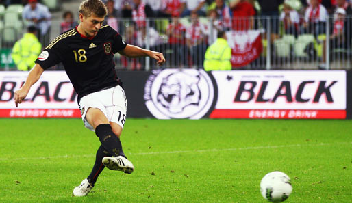 Toni Kroos von Bayern München erzielte gegen Polen sein erstes Tor in der Nationalmannschaft