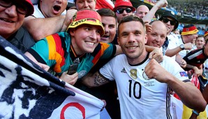 Lukas Podolski wurde von den Fans bei seinem Einsatz gefeiert