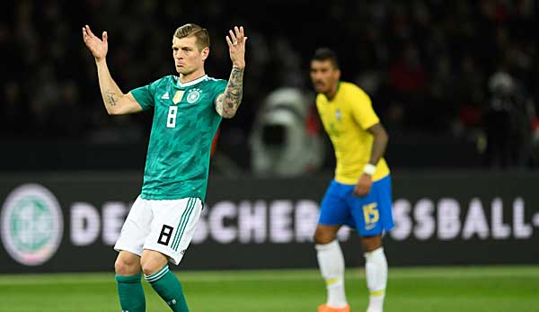 Toni Kroos hat mit der deutschen Nationalmannschaft gegen Brasilien verloren.