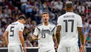 Mats Hummels, Thomas Müller und Jerome Boateng (v.l.) werden nicht mehr für die Nationalmannschaft spielen.
