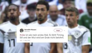 Einige Twitter-Nutzer bemängelten Timing und Stil bei der Löw'schen Entscheidung, künftig auf Hummels, Boateng und Müller zu verzichten.