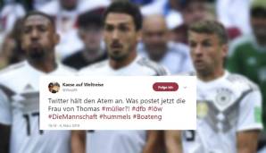 Besonders das Aus von Müller erregte die Aufmerksamkeit der Twitter-User: Nicht aus sportlichen Gründen, sondern weil dessen Frau schon einmal auffällig wurde, indem sie FCB-Trainer Kovac via Instagram kritisierte. Folgt jetzt der verbale Angriff auf Löw?