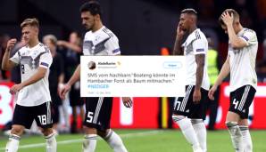 Nach dem 0:3-Desaster in den Niederlanden muss das DFB-Team Hohn und Spott über sich ergehen lassen. Hier gibt es die Reaktionen aus dem Netz.