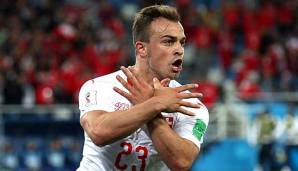 Xerdan Shaqiri zeigte bei der WM im Gruppenspiel gegen Serbien die umstrittene Doppeladler-Geste nach seinem Siegtreffer zum 2:1.