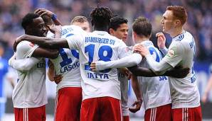 Können zum ersten Mal seit zehn Jahren ins Pokal-Halbfinale einziehen: Die Spieler des Hamburger SV.