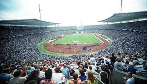 Das Olympiastadion Berlin im August 1997.